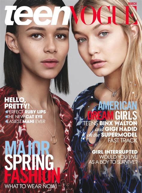 Gigi Hadid Teen Vogue Magazine Us March 2015 Cover Celebmafia