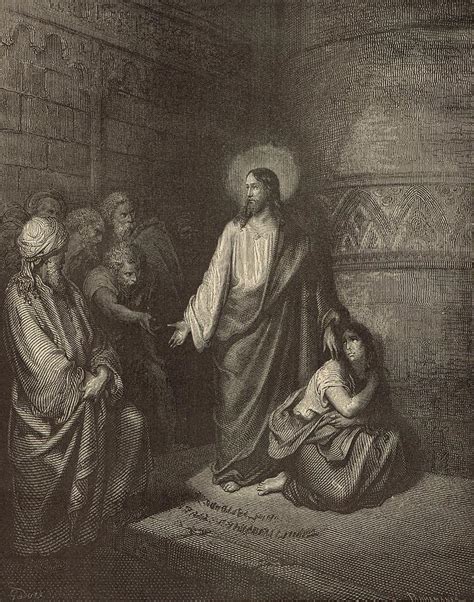 Jesus And The Woman Taken Into Adultery Drawing By Antique Engravings