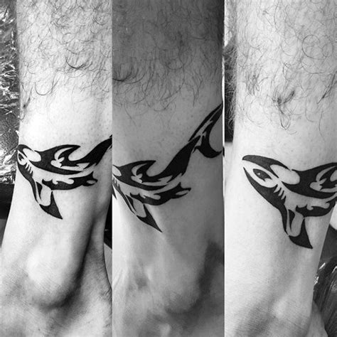 Lovely grey ink hammerhead shark with rope tattoo stencil. 50 Tribal Shark Tattoo Designs For Men - Sea-Dweller Ideas