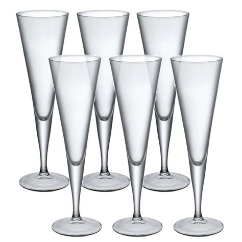 6 X Bormioli Rocco Ypsilon Champagne Tall Flutes Glassware Dinner Glasses Wine Ebay