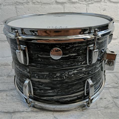 Vintage Ludwig Maple 8x12 Tom Black Oyster Pearl Evolution Music