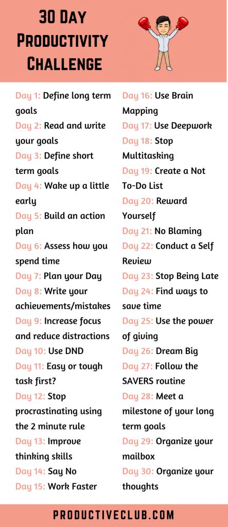 30 Day Productivity Challenge for Self Improvement ...