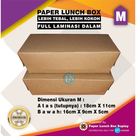 Paper Lunch Box Craft Tebal 310gr Uk M Polos Kemasan Makanan Paper