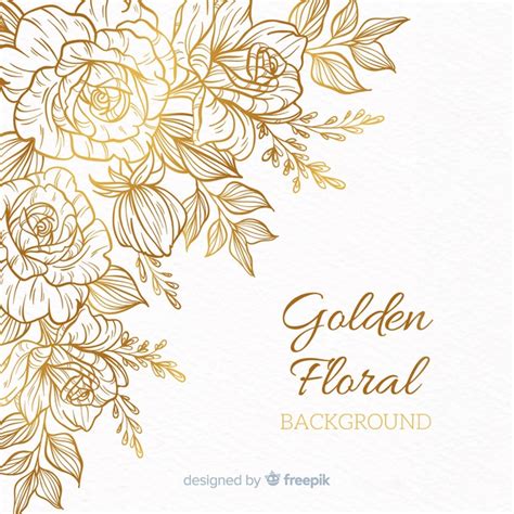Gold Floral Vector At Collection Of Gold Floral