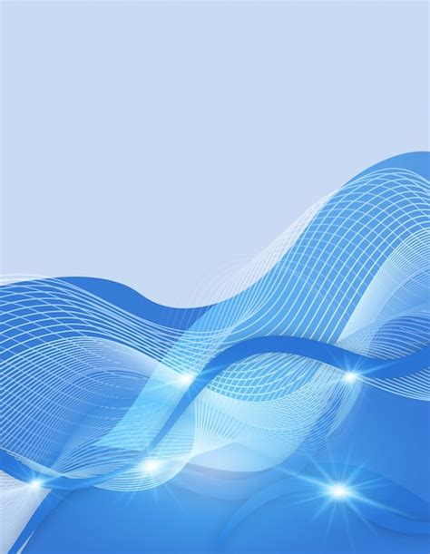 Premium Vector Background Template With Blue Wavy Lines