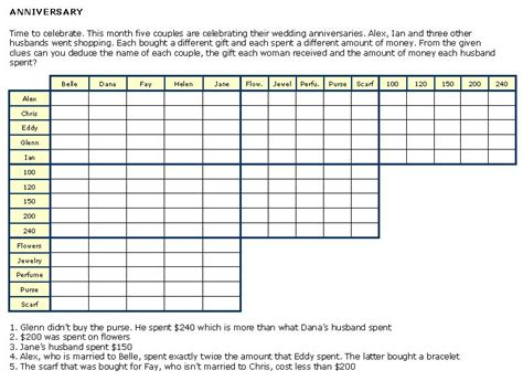 6 best images of printable logic grid puzzles printable logic puzzle