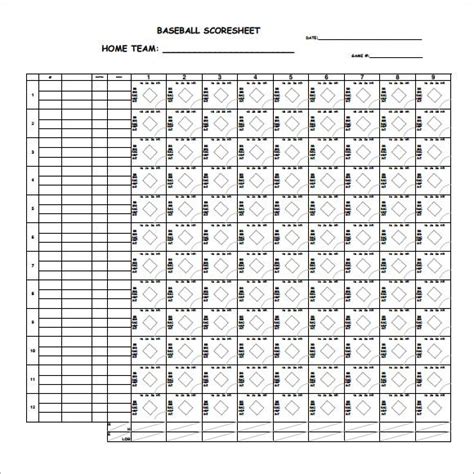 Sample Baseball Score Sheet 6 Documents In Pdf Baseball Scores