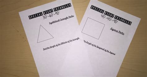 A special right triangle is a right triangle with some regular feature that makes calculations on the triangle easier, or for which simple formulas exist. Better Questions: Special Right Triangles | Mrs. Newell's Math