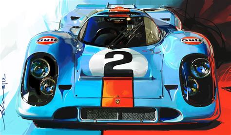 Gulf Porsche 917 By John Krsteski Cars Wallpaper