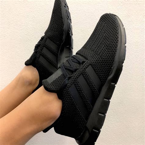 Adidas Originals Swift Run In Black Stylish All Black Sneakers For 2018 Black Adidas Shoes