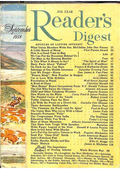 Readers Digest Magazine April 1958 59 Off