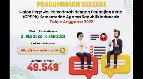 Dibuka Seleksi 49.549 Formasi Calon PPPK Kementerian Agama