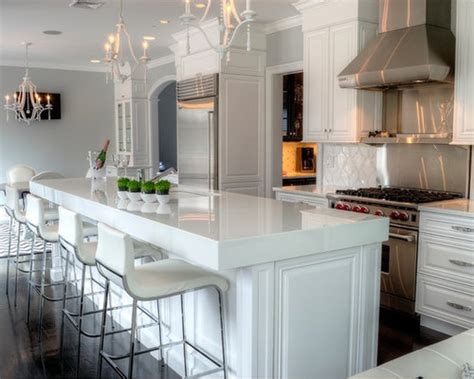 To further pad the thickness of the island's footprint, i used an additional board behind the baseboard. Thick Countertops | Houzz
