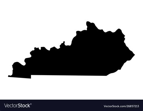 Kentucky State Silhouette Map Royalty Free Vector Ima