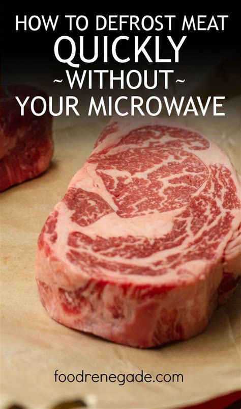 Luckily, there's another way to quickly thaw meat, and all you need are two large aluminum pots, room temperature water, and a bag for your. How to Defrost Meat Quickly Without A Microwave -- Super ...