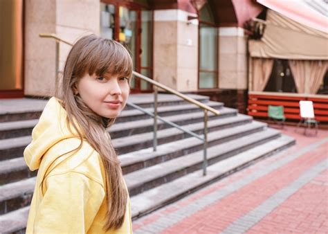 Premium Photo Young Lady On Old Arbat Street In Moscow Russia
