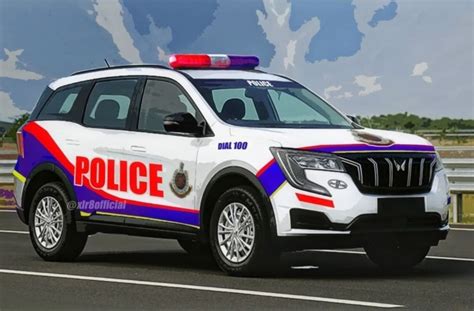 Mahindra Xuv700 Rendered As A Police Vehicle