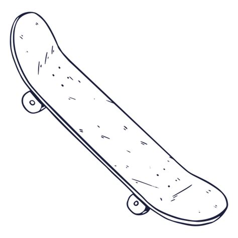 Hand Drawn White Skateboard Transparent Png And Svg Vector File
