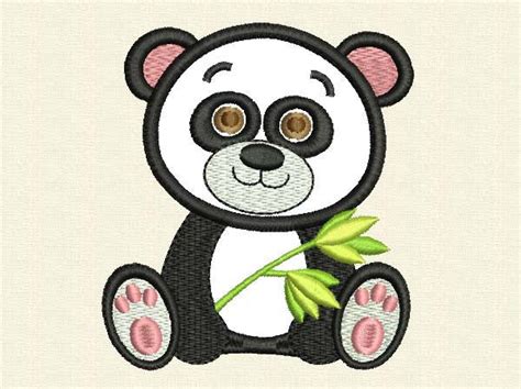 Panda Baby Machine Embroidery Applique On Embroideryland Embroideryland