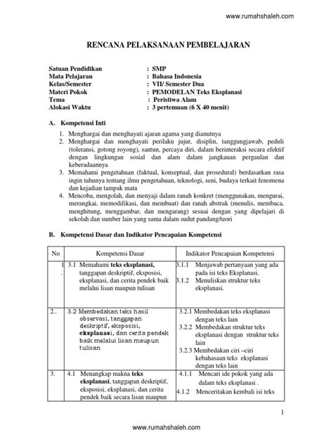 Contoh soal dan contoh pidato lengkap. Contoh RPP Teks Eksplanasi SMP Kelas VII