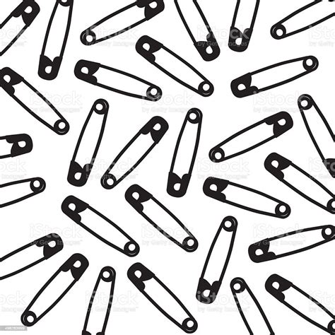 Pattern Of Safety Pin Stock Illustration Download Image Now