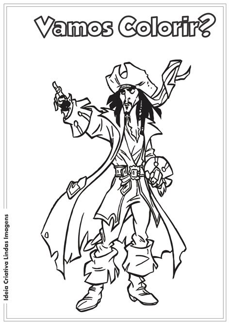 Desenho Para Colorir Piratas Do Caribe Jack Sparrow