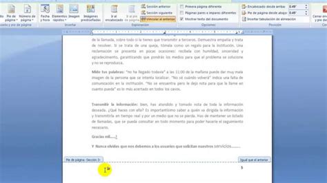 Cómo Introducir Encabezado Y Pie De Página Diferentes En Word 2007