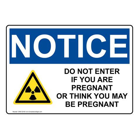 osha sign notice do not enter if you are pregnant hazmat