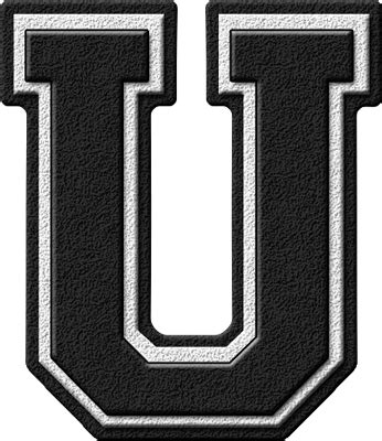 ✓ free for commercial use ✓ high quality images. Presentation Alphabets: Black Varsity Letter U