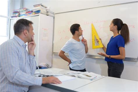 Two Student Having Oral Test With Professor Stock Photo Image Of Idea