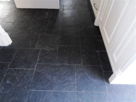 Best kitchen backsplash ideas for dark cabinets the family. Tired Black Slate Tiled floor in Sevenoaks restored - West ...
