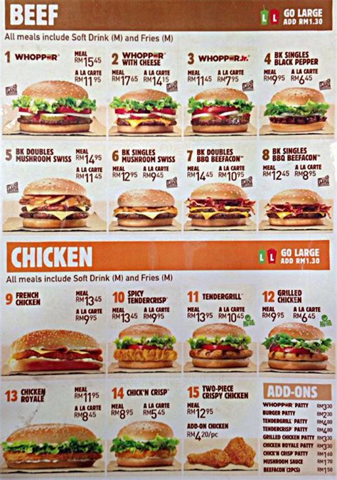 One burger didn't have maylene oct 8, 2020. Burger King Menu, Menu for Burger King, SS 7, Selangor ...