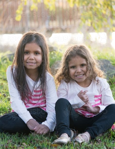 Image Of Two Happy Aboriginal Girl Sisters Austockphoto