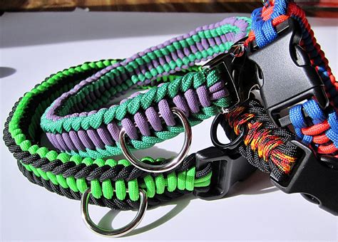 I take my dog with me on most backpacking and hunting trips. Kelly Green and Lavender Custom Paracord Dog Collar w/ D Ring
