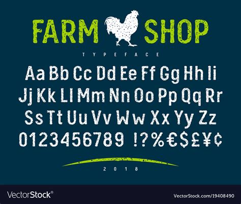 Farm Shop Font 001 Royalty Free Vector Image Vectorstock