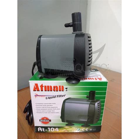 Pompa ini adalah pompa pendorong air (water pump) yang digunakan untuk memindahkan air dari tanki penampung (raw water tank) ke filter atau ke galon atau ke penampung berikutnya (product. ATMAN AT-104 POWER HEAD LIQUID FILTER POMPA AIR CELUP ...