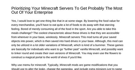 Prioritizing Your Minecraft Servers To Get The Most Out Of Your Small
