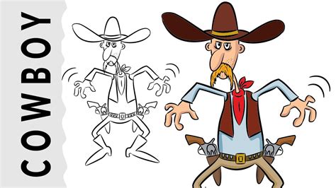 How To Draw A Cowboy Easy Step By Step Tutorial Youtube
