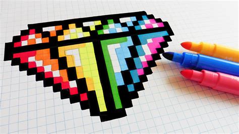 Ver más ideas sobre dibujos pixelados, dibujos en cuadricula, dibujos en pixeles. Handmade Pixel Art - How To Draw Rainbow Diamond #pixelart