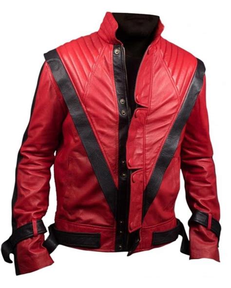 Michael Jackson Thriller Red Leather Jacket Costume Men Boy Etsy