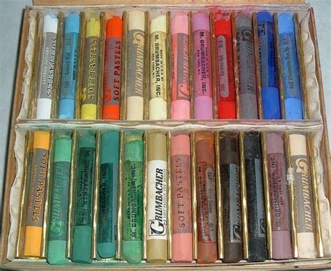 Vintage Grumbacher Soft Pastel Set 24 Full Length Pastels