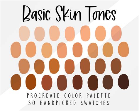 Procreate Color Palette Color Swatches Portrait Color Palette Skin