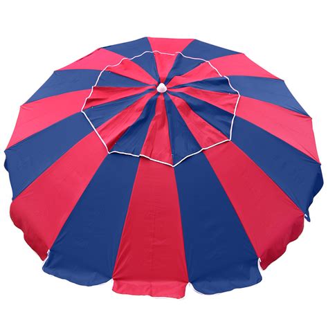 Carnivale Beach Umbrella Huge 8ft Canopy Red Navy Panels Beachkit