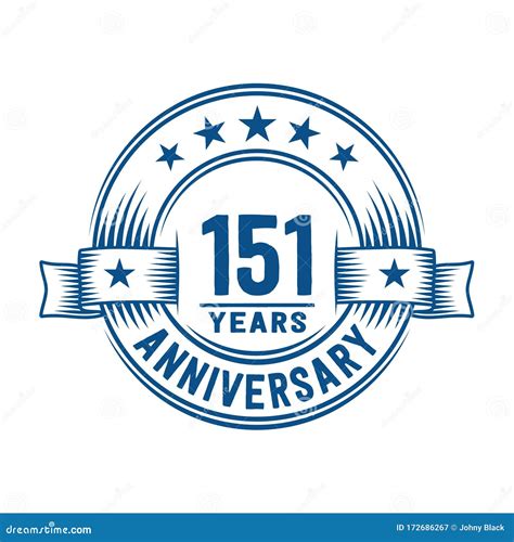 151 Years Anniversary Celebration Logotype 151st Years Logo Vector
