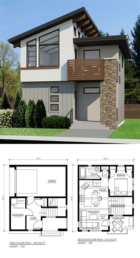 Contemporary Ashley 754 Robinson Plans Sims House Plans Small