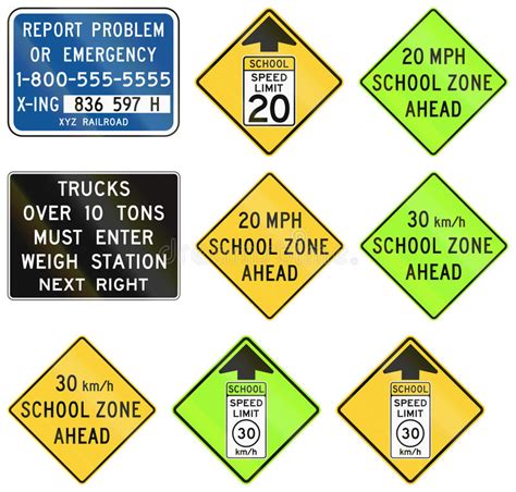 Traffic Guide Signs In The United States Stock Vector