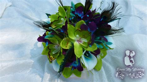 Dress My Wedding Green Orchid Teal Picasso Calla And Galaxy Orchid