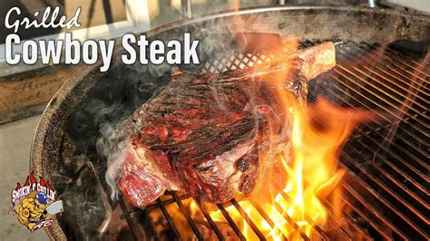 How To Grill A Steak Grilled Cowboy Steak Youtube