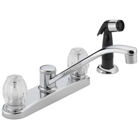 Maybe you would like to learn more about one of these? Peerless Chrome 2-handle Deck Mount Low-arc Kitchen Faucet ...
