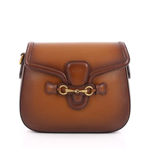 Buy Gucci Lady Web Shoulder Bag Leather Medium Brown